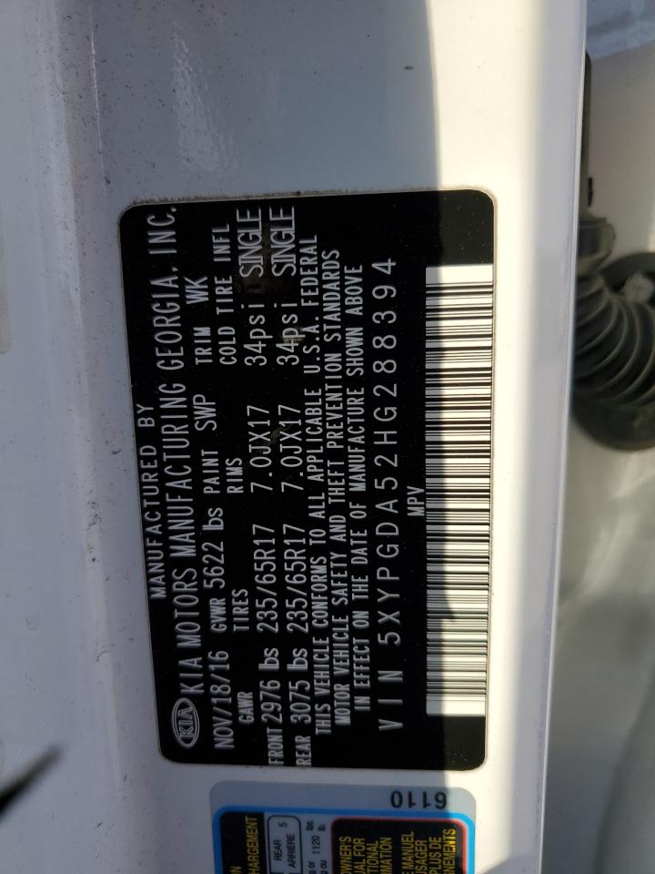 5XYPGDA52HG288394 2017 Kia Sorento Lx