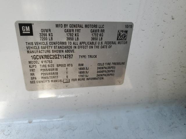 2016 CHEVROLET SILVERADO - 1GCVKREC2GZ114787