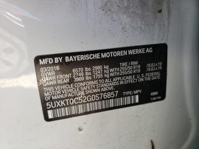 Lot #2404609229 2016 BMW X5 XDR40E salvage car
