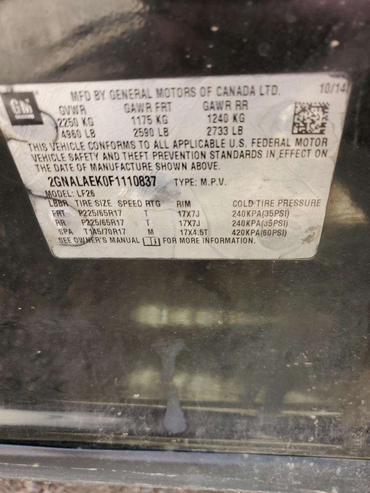 2GNALAEK0F1110837 2015 Chevrolet Equinox Ls