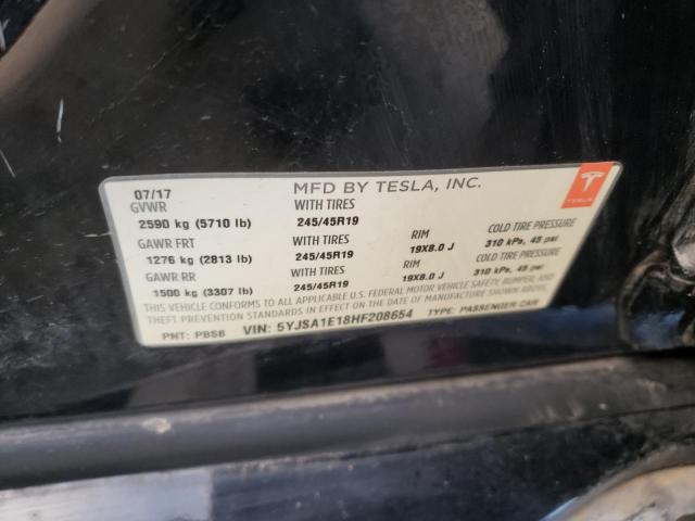 Lot #2375719484 2017 TESLA MODEL S salvage car