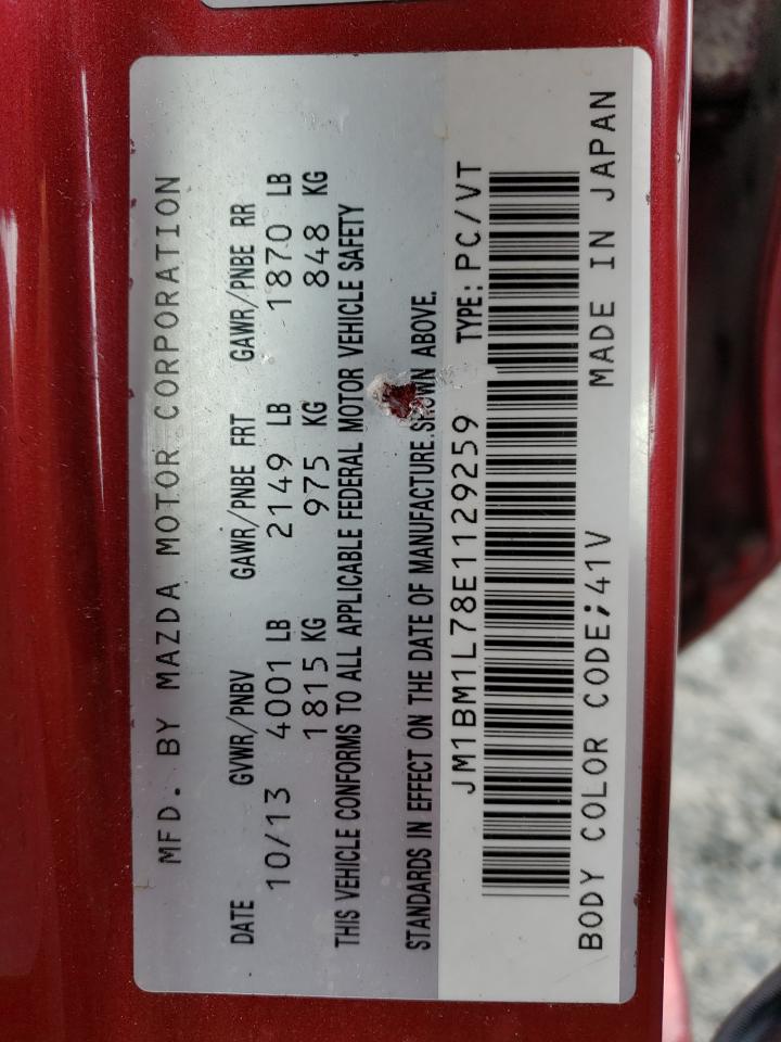 JM1BM1L78E1129259 2014 Mazda 3 Touring