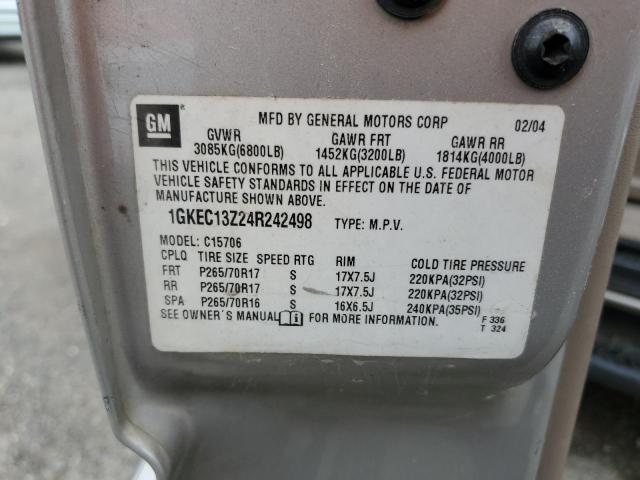 2004 GMC Yukon VIN: 1GKEC13Z24R242498 Lot: 50436004