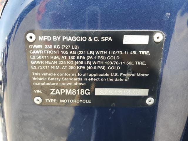 2015 VESPA SPRINT 150 ZAPM818G6F5101832