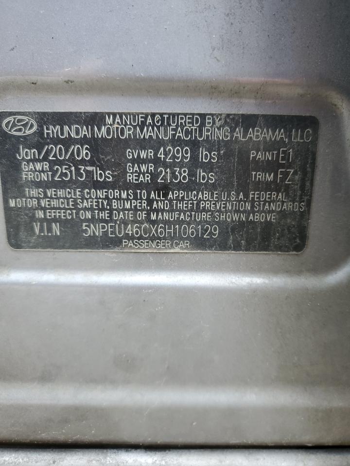 5npeu46cx6h106129 5NPEU46CX6H106129 2006 Hyundai Sonata Gls