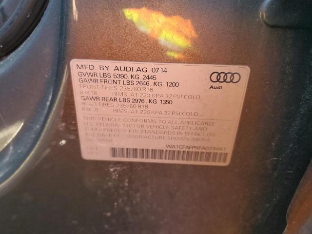 2015 Audi Q5 Premium VIN: WA1CFAFP5FA029481 Lot: 47746704
