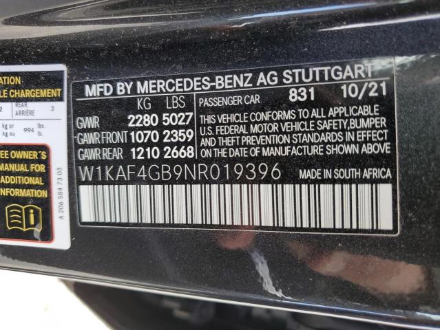 W1KAF4GB9NR019396 2022 MERCEDES-BENZ C-CLASS - Image 12