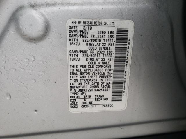 JN8AT2MT1KW264991 2019 Nissan Rogue S