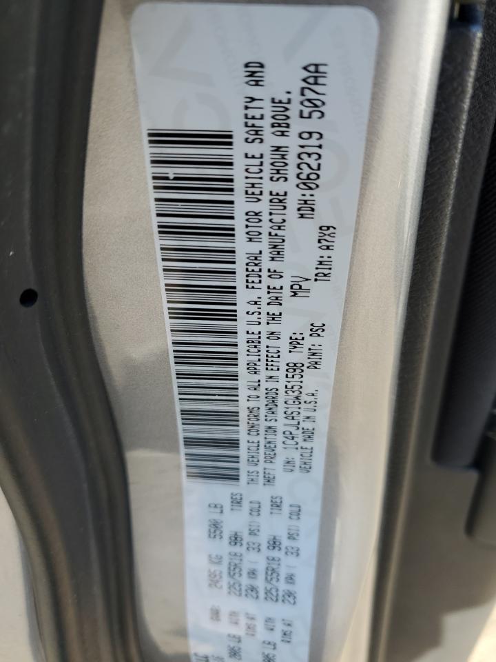 1C4PJLAS1GW351598 2016 Jeep Cherokee Sport