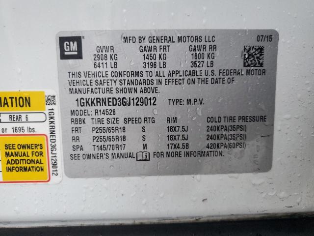 2016 GMC Acadia Sle VIN: 1GKKRNED3GJ129012 Lot: 45883134