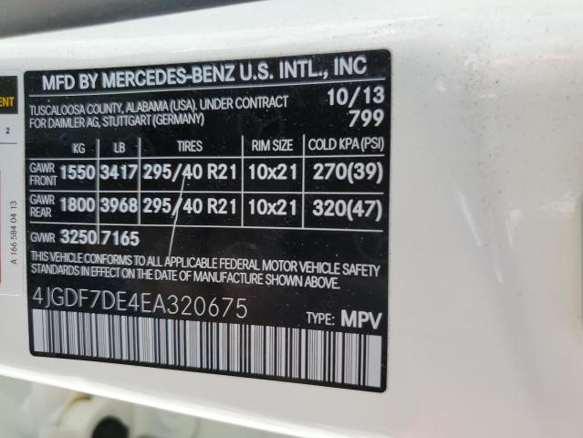 VIN 4JGDF7DE4EA320675 2014 Mercedes-Benz GL-Class, ... no.13