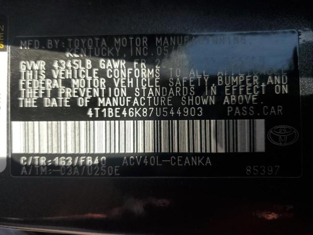 2007 Toyota Camry Ce VIN: 4T1BE46K87U544903 Lot: 48288314