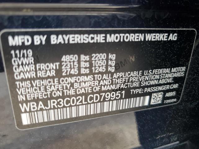2020 BMW 530 I WBAJR3C02LCD79951