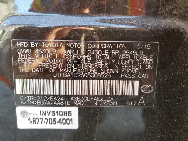 2016 Lexus Is 200T VIN: JTHBA1D26G5008526 Lot: 47317064