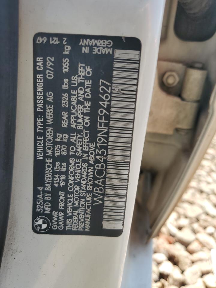 WBACB4319NFF94627 1992 BMW 325 I Automatic