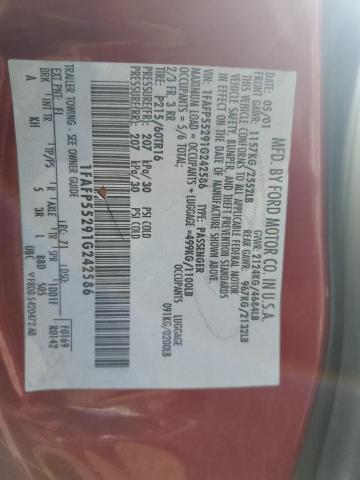 2001 Ford Taurus Ses VIN: 1FAFP55291G242586 Lot: 46869434