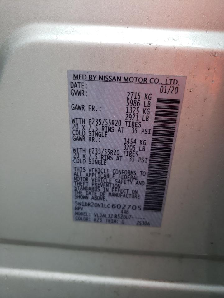 5N1DR2DN1LC602705 2020 Nissan Pathfinder Platinum