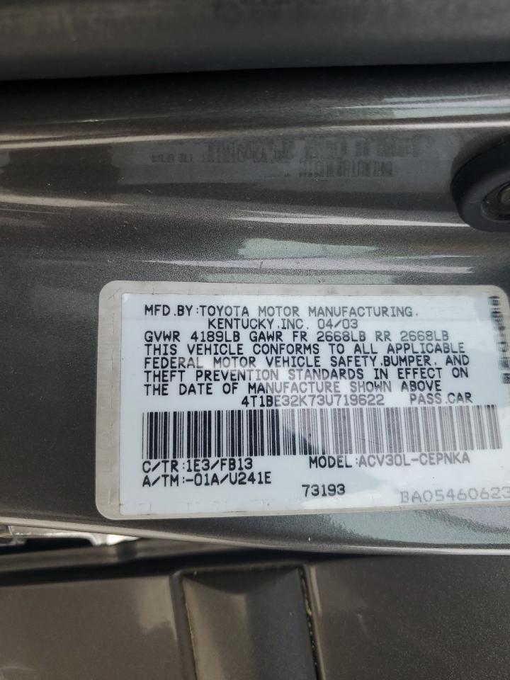 4T1BE32K73U719622 2003 Toyota Camry Le