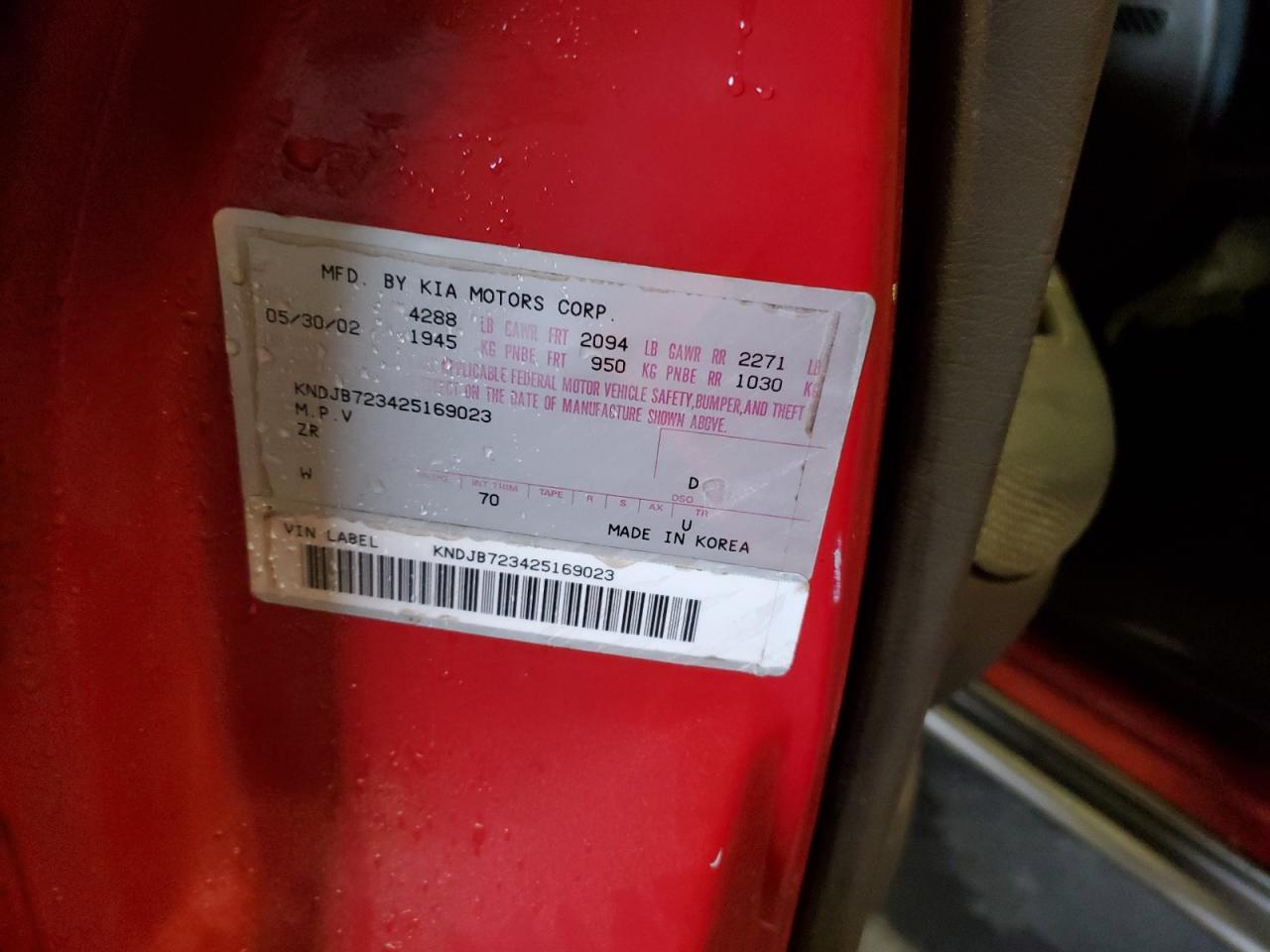 KNDJB723425169023 2002 Kia Sportage