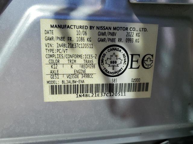 2007 Nissan Altima 3.5Se VIN: 1N4BL21E37C120511 Lot: 47562034