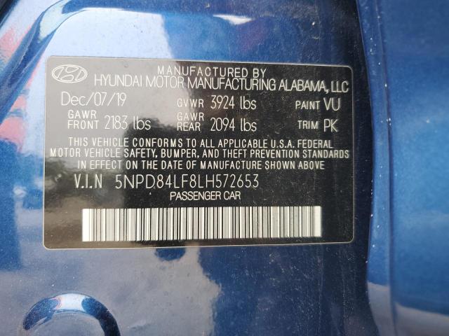 VIN 5NPD84LF8LH572653 2020 Hyundai Elantra, Sel no.12