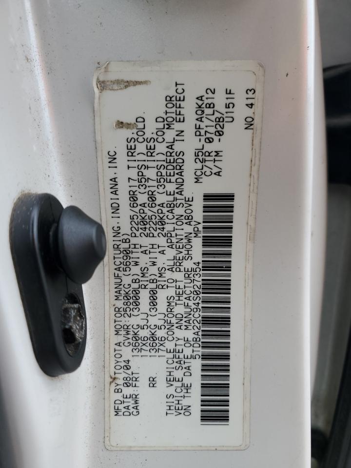 5TDBA22C94S027354 2004 Toyota Sienna Xle