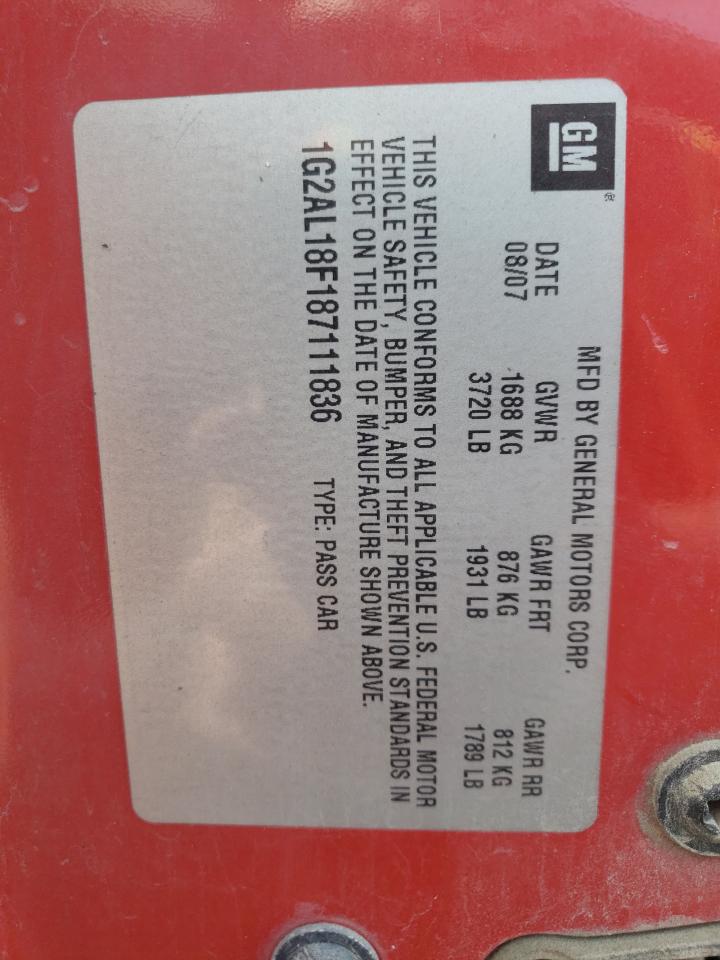 1G2AL18F187111836 2008 Pontiac G5