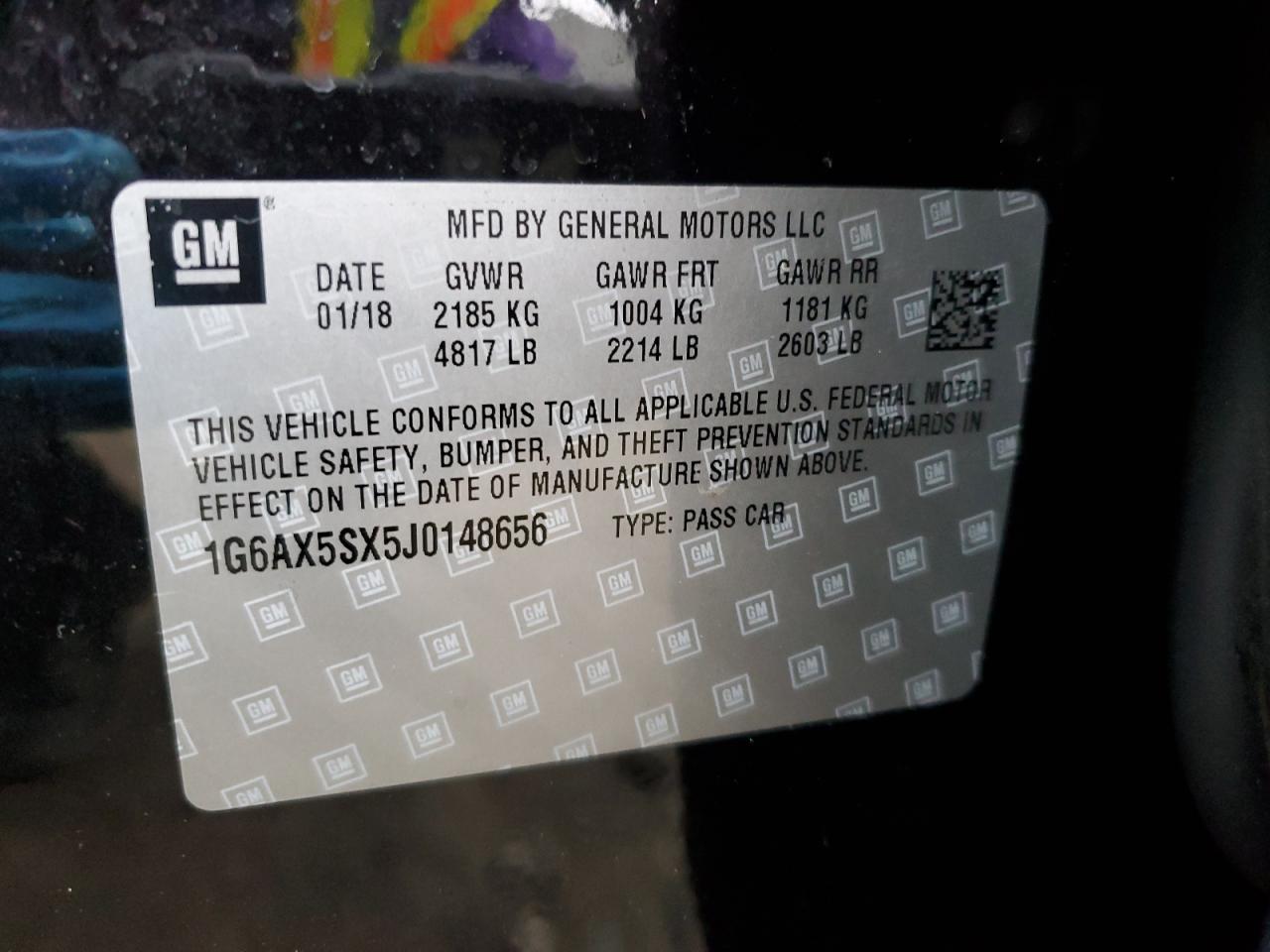 1G6AX5SX5J0148656 2018 Cadillac Cts Luxury