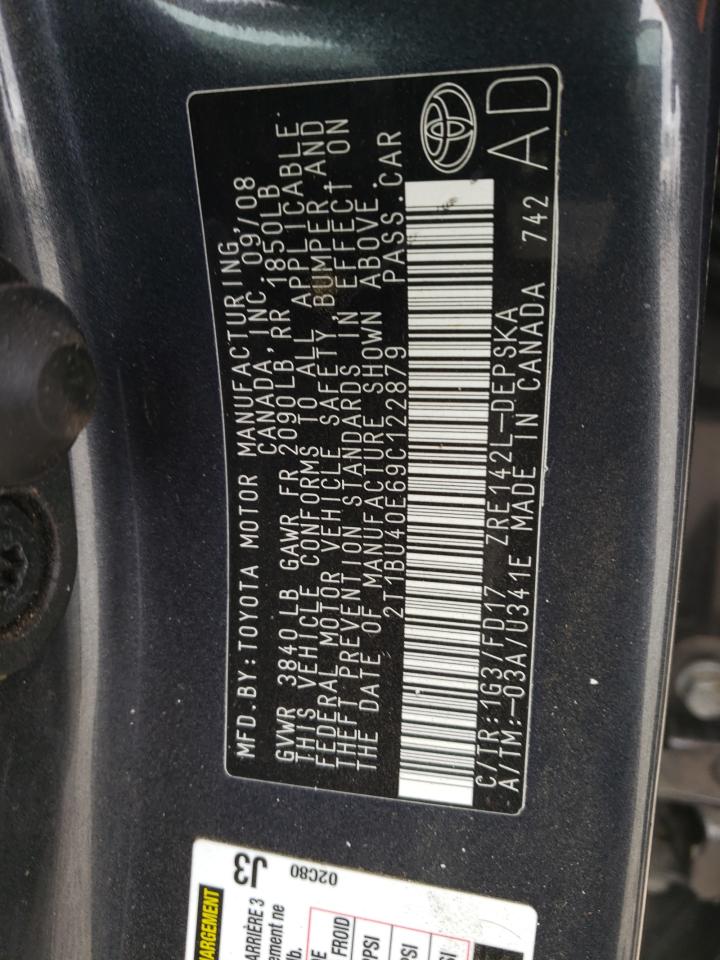 2T1BU40E69C122879 2009 Toyota Corolla Base