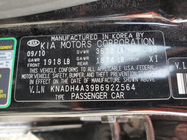 KNADH4A39B6922564 | 2011 KIA rio base