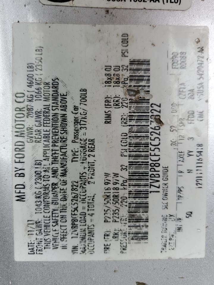 1ZVBP8CF5C5267822 2012 Ford Mustang Gt