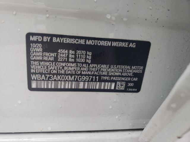 VIN WBA73AK0XM7G99711 2021 BMW 2 Series, 228XI no.12