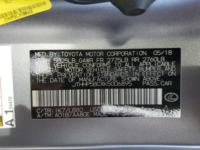 2019 LEXUS RC-F JTHHP5BCXK5006895