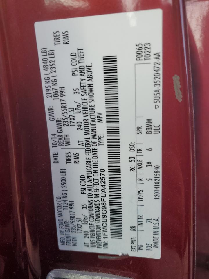 1FMCU9G98FUA42570 2015 Ford Escape Se