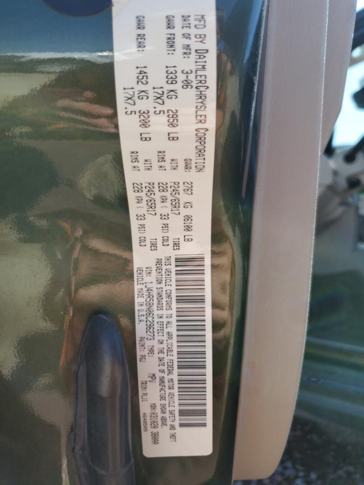 1J4HR58N06C296273 2006 Jeep Grand Cherokee Limited