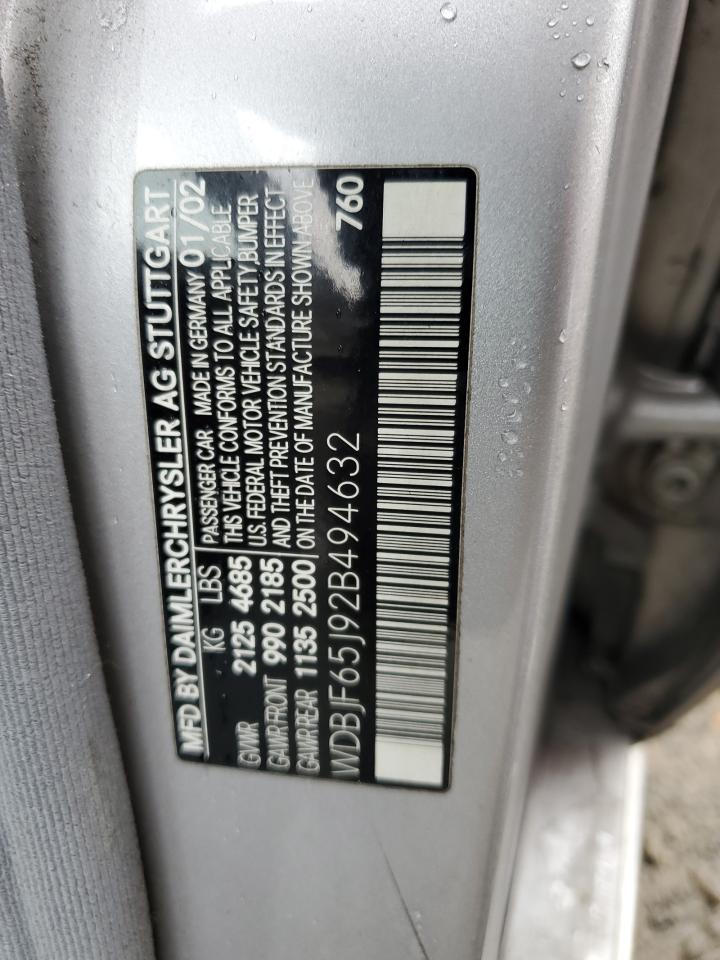 WDBJF65J92B494632 2002 Mercedes-Benz E 320