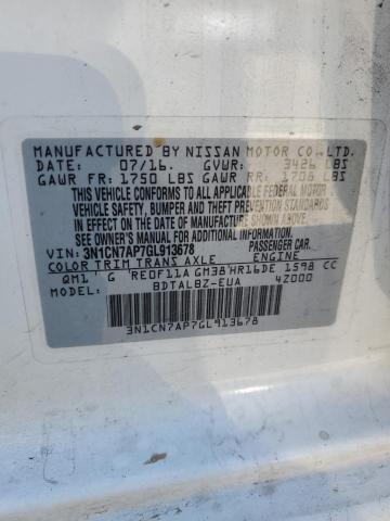 2016 NISSAN VERSA S - 3N1CN7AP7GL913678