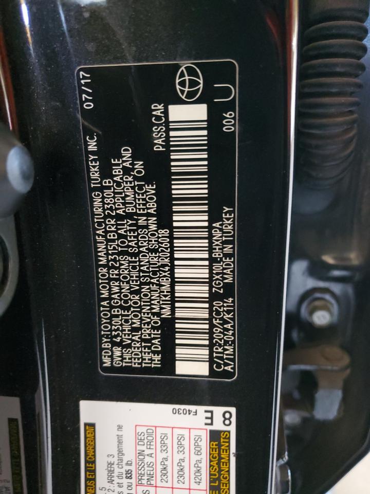 NMTKHMBX4JR026018 2018 Toyota C-Hr Xle