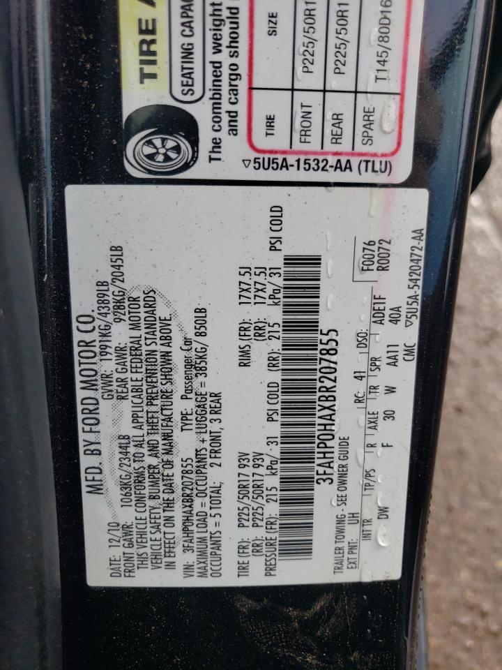 3FAHP0HAXBR207855 2011 Ford Fusion Se