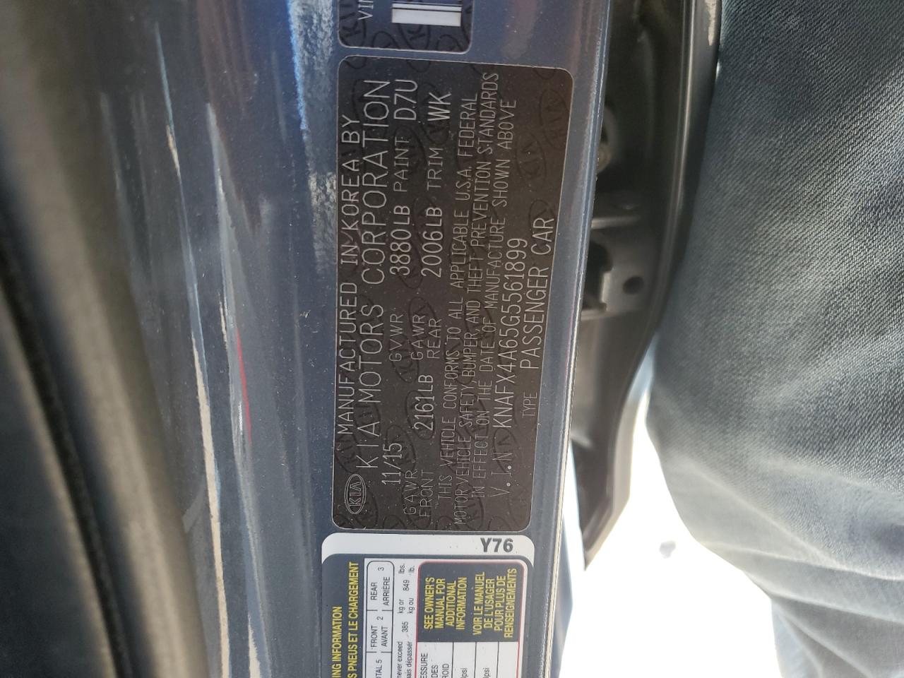 KNAFX4A65G5561899 2016 Kia Forte Lx