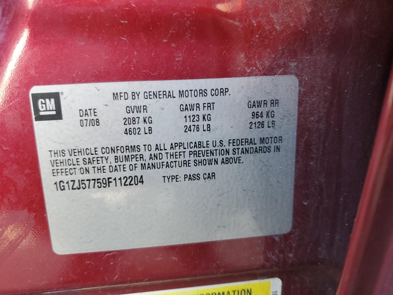 1G1ZJ57759F112204 2009 Chevrolet Malibu 2Lt