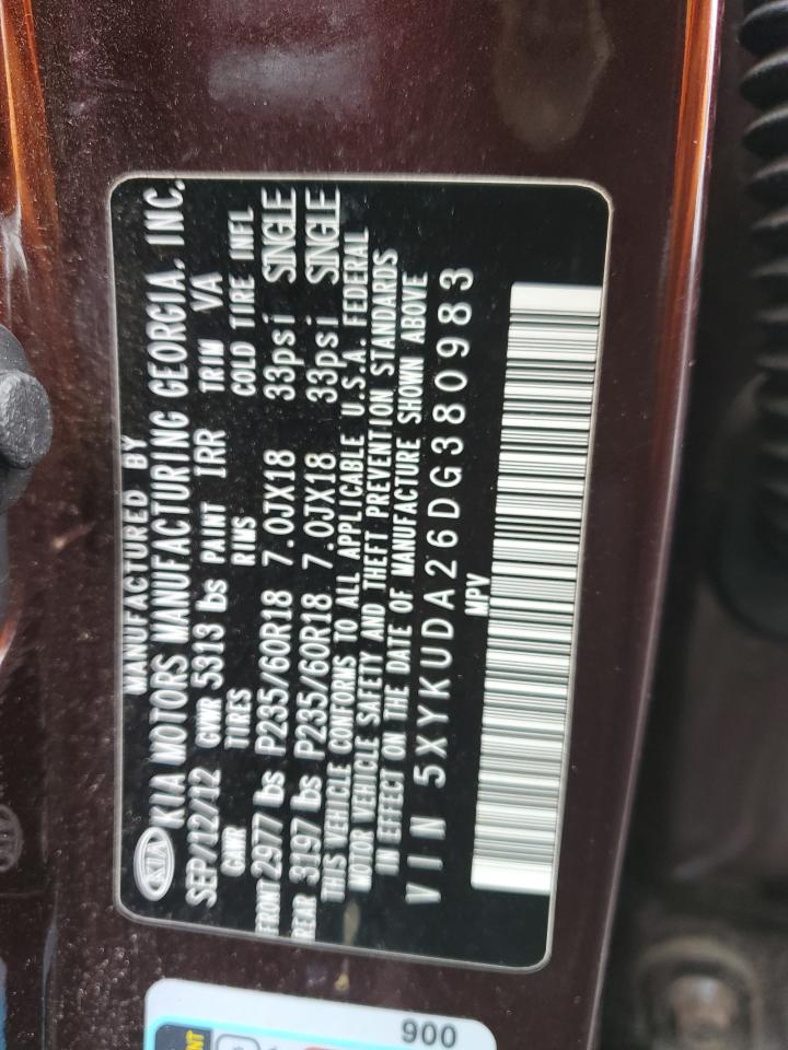 5XYKUDA26DG380983 2013 Kia Sorento Ex