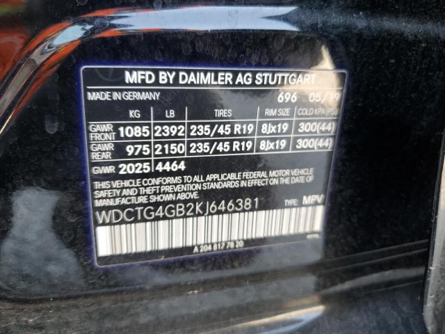 VIN WDCTG4GB2KJ646381 2019 Mercedes-Benz GLA-Class,... no.12