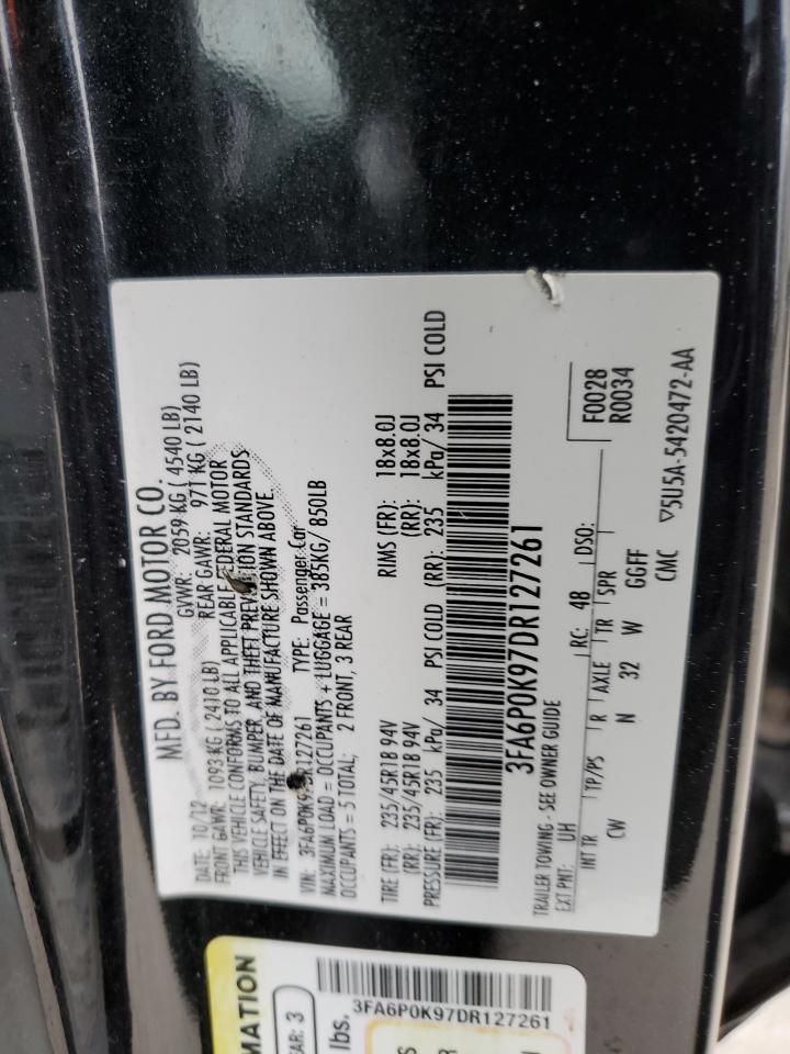 3FA6P0K97DR127261 2013 Ford Fusion Titanium