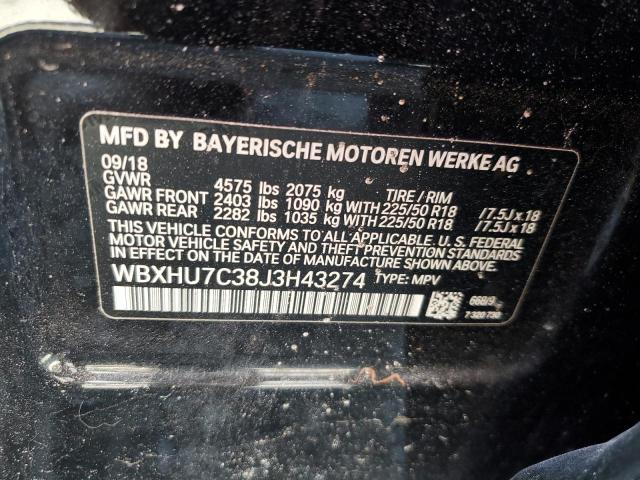 2018 BMW X1 SDRIVE2 WBXHU7C38J3H43274