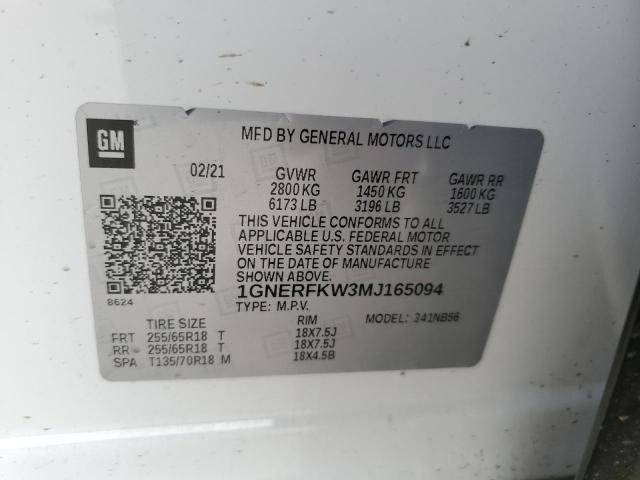 2021 CHEVROLET TRAVERSE L - 1GNERFKW3MJ165094