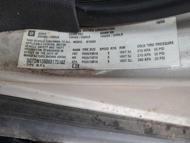 2006 Hummer H3 VIN: 5GTDN136068175182 Lot: 48220684