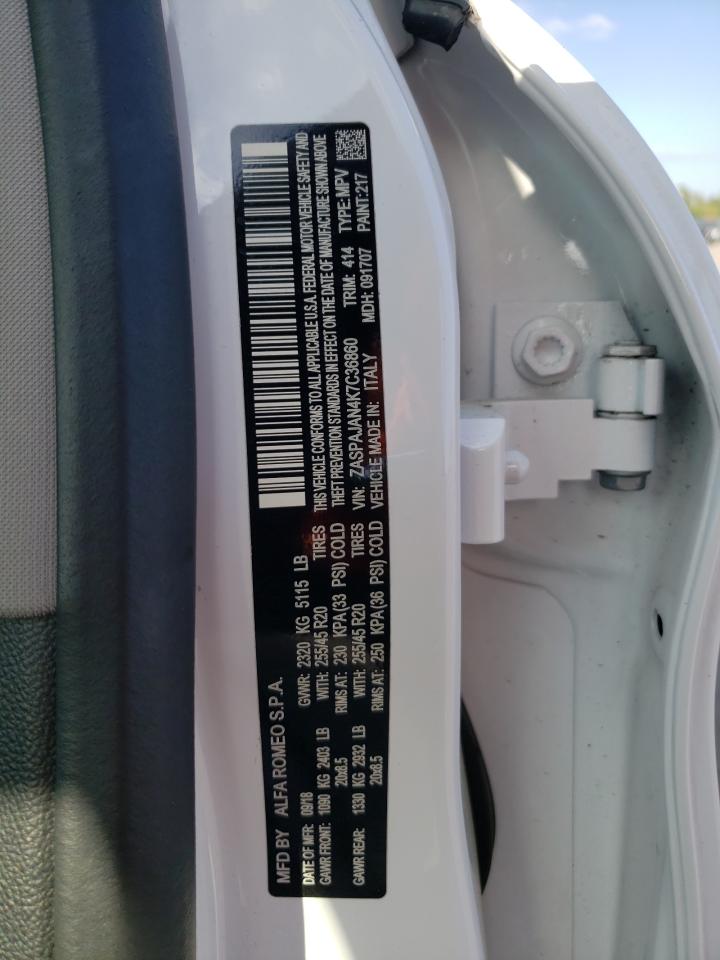 ZASPAJAN4K7C36860 2019 Alfa Romeo Stelvio