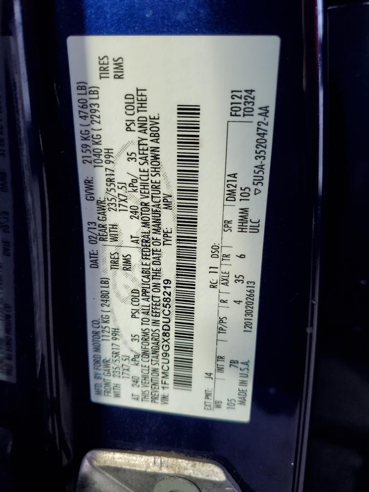 1FMCU9GX8DUC58219 2013 Ford Escape Se