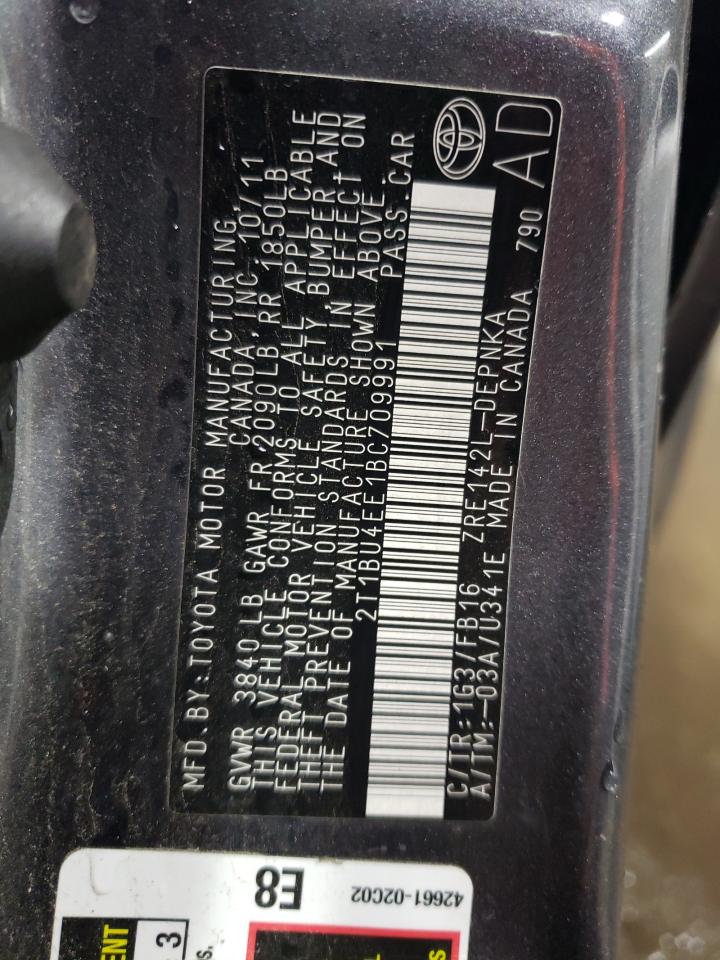 2T1BU4EE1BC709991 2011 Toyota Corolla Base